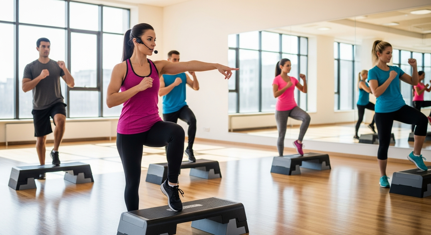 Инструктор показывает упражнение